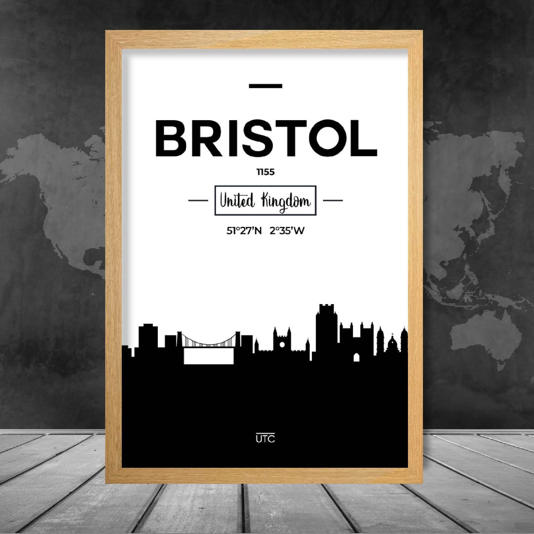 Bristol bysilhuett, byutsikt, trykk
