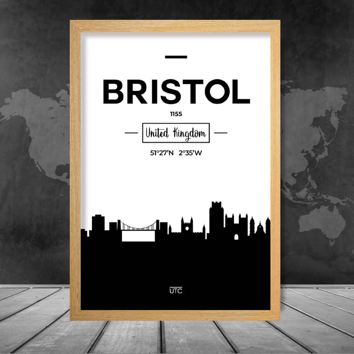 Bristol bysilhuett, byutsikt, trykk