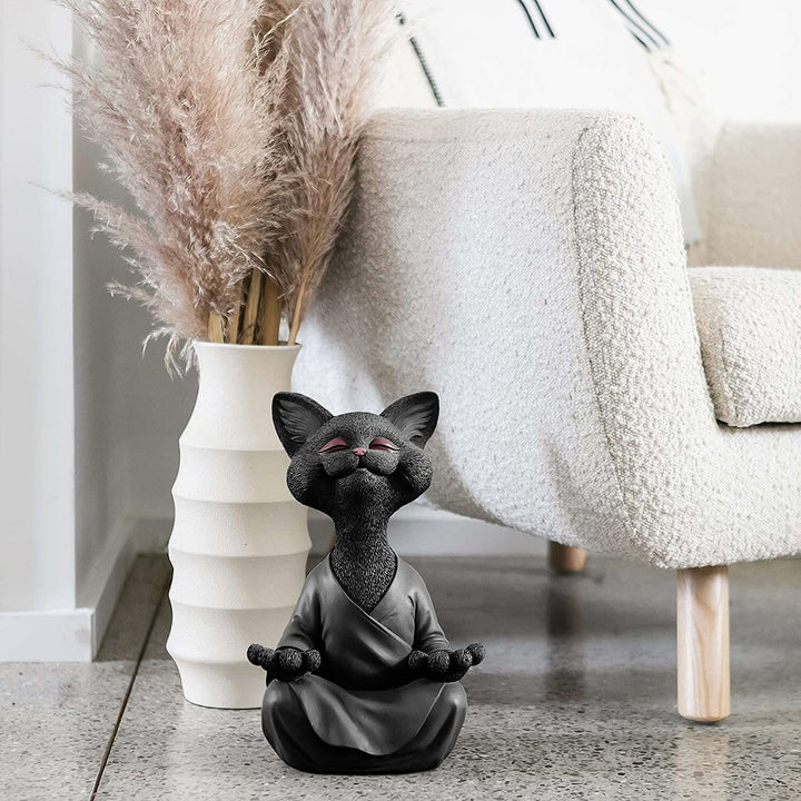 Skanto | Buddha Cat Figurine – Zen Garden Dekorasjon