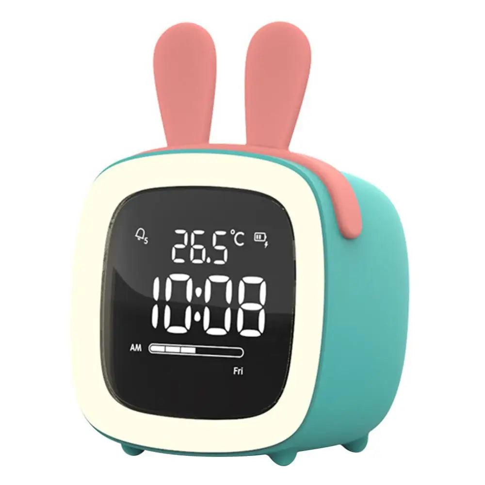 Skanto | BunnyGlow - LED Vekkerklokke – Nattlampe med Digital Skjerm & Timer