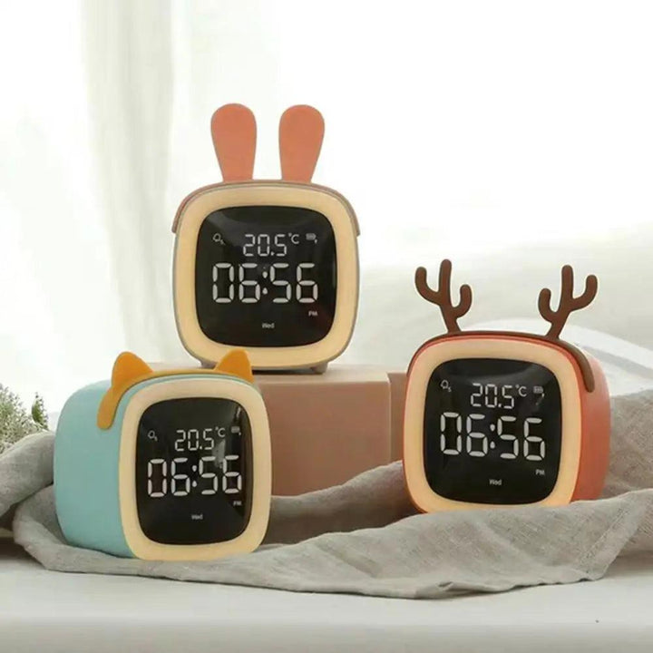 Skanto | BunnyGlow - LED Vekkerklokke – Nattlampe med Digital Skjerm & Timer