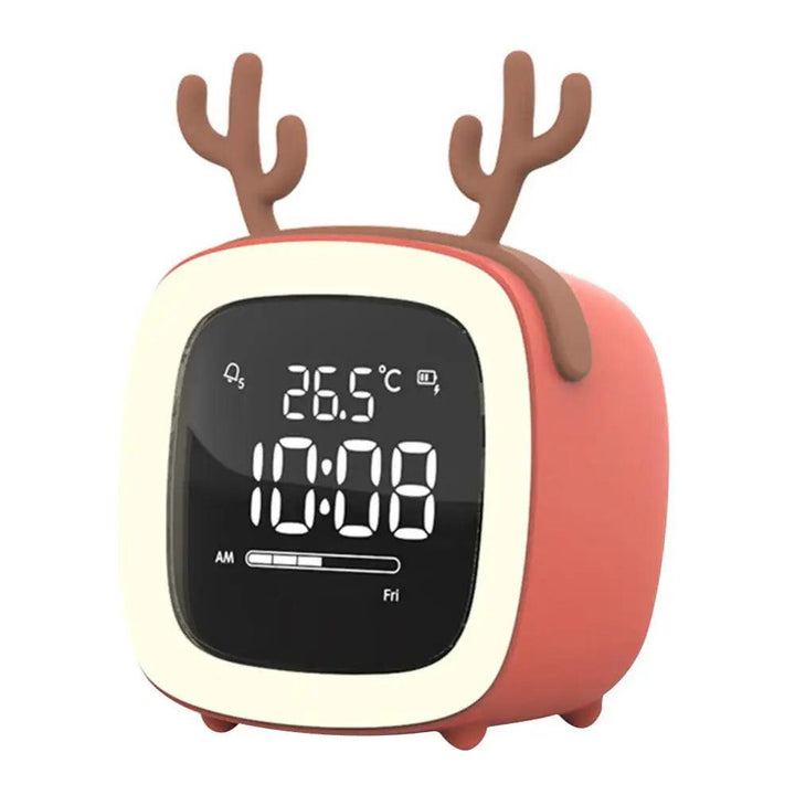 Skanto | BunnyGlow - LED Vekkerklokke – Nattlampe med Digital Skjerm & Timer