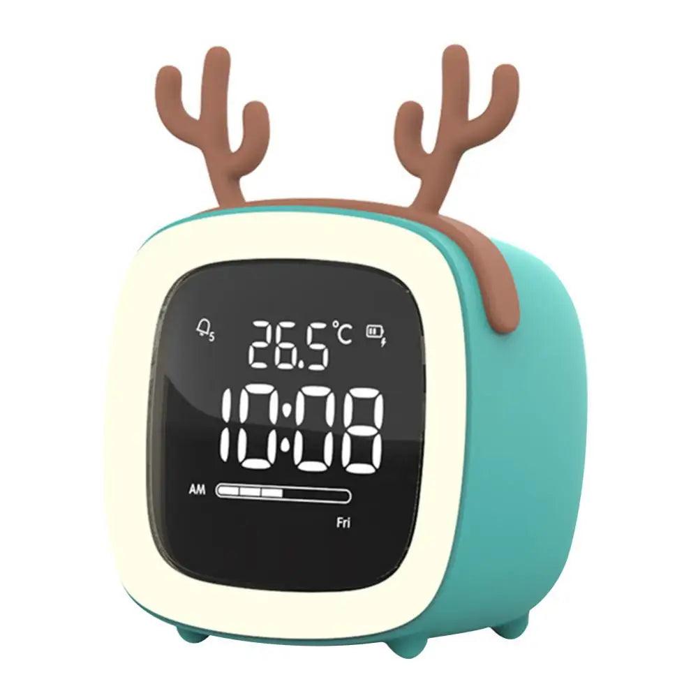 Skanto | BunnyGlow - LED Vekkerklokke – Nattlampe med Digital Skjerm & Timer