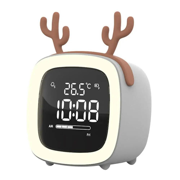 Skanto | BunnyGlow - LED Vekkerklokke – Nattlampe med Digital Skjerm & Timer