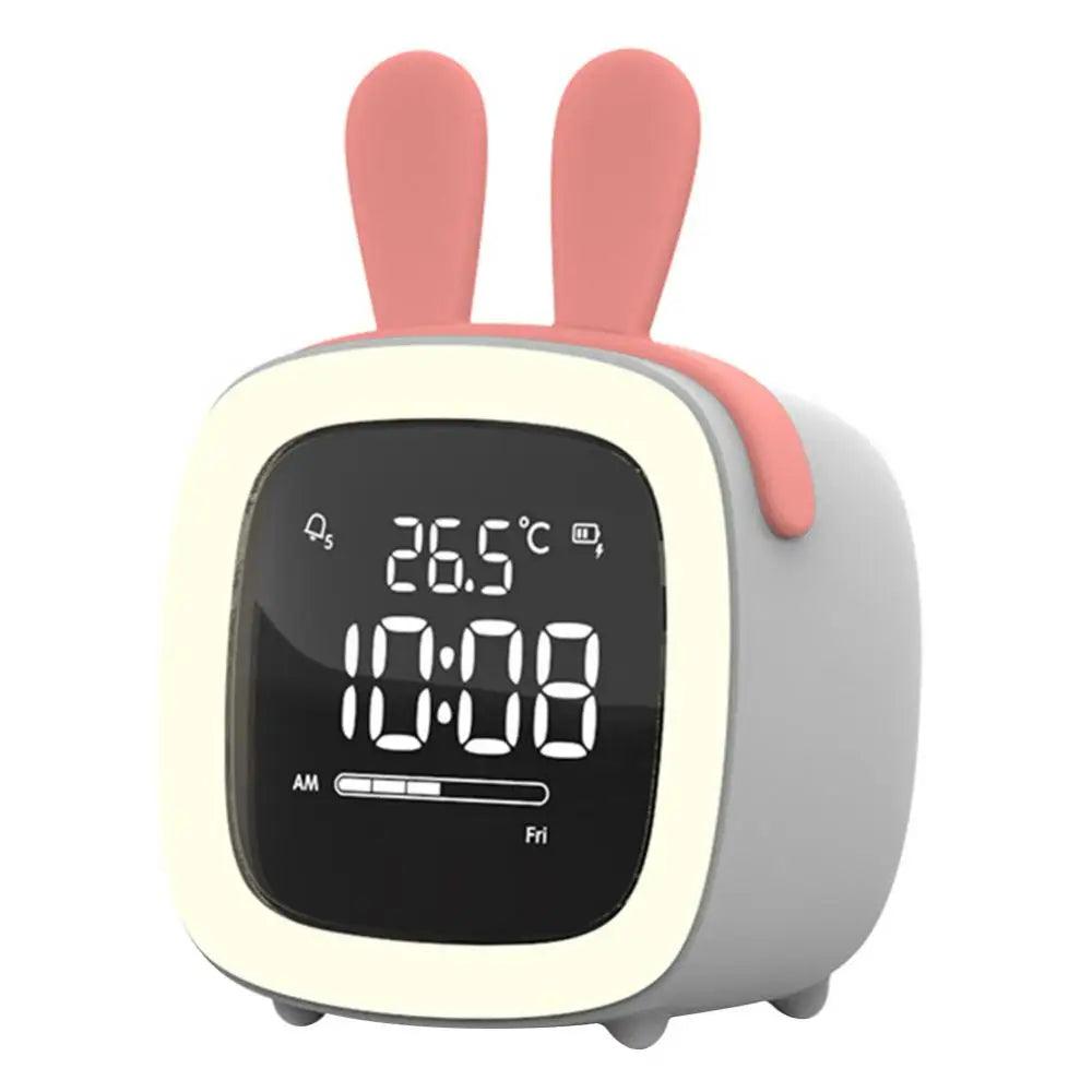 Skanto | BunnyGlow - LED Vekkerklokke – Nattlampe med Digital Skjerm & Timer