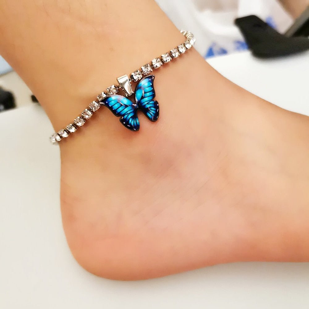 Skanto | Sommerfugl Rhinestone Anklet