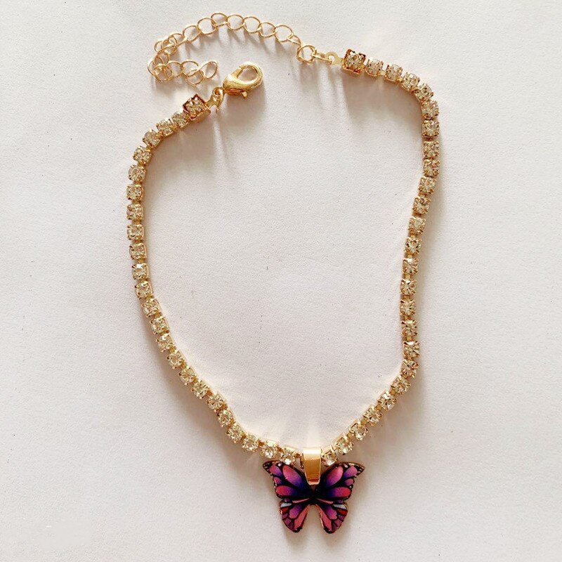 Skanto | Sommerfugl Rhinestone Anklet