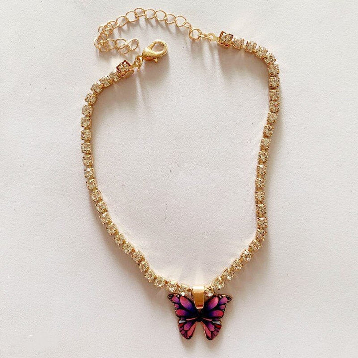 Skanto | Butterfly Rhinestone Anklet