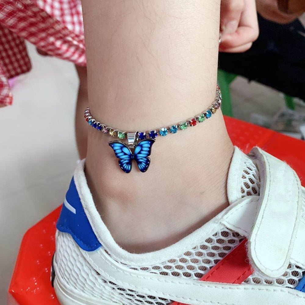 Skanto | Butterfly Rhinestone Anklet