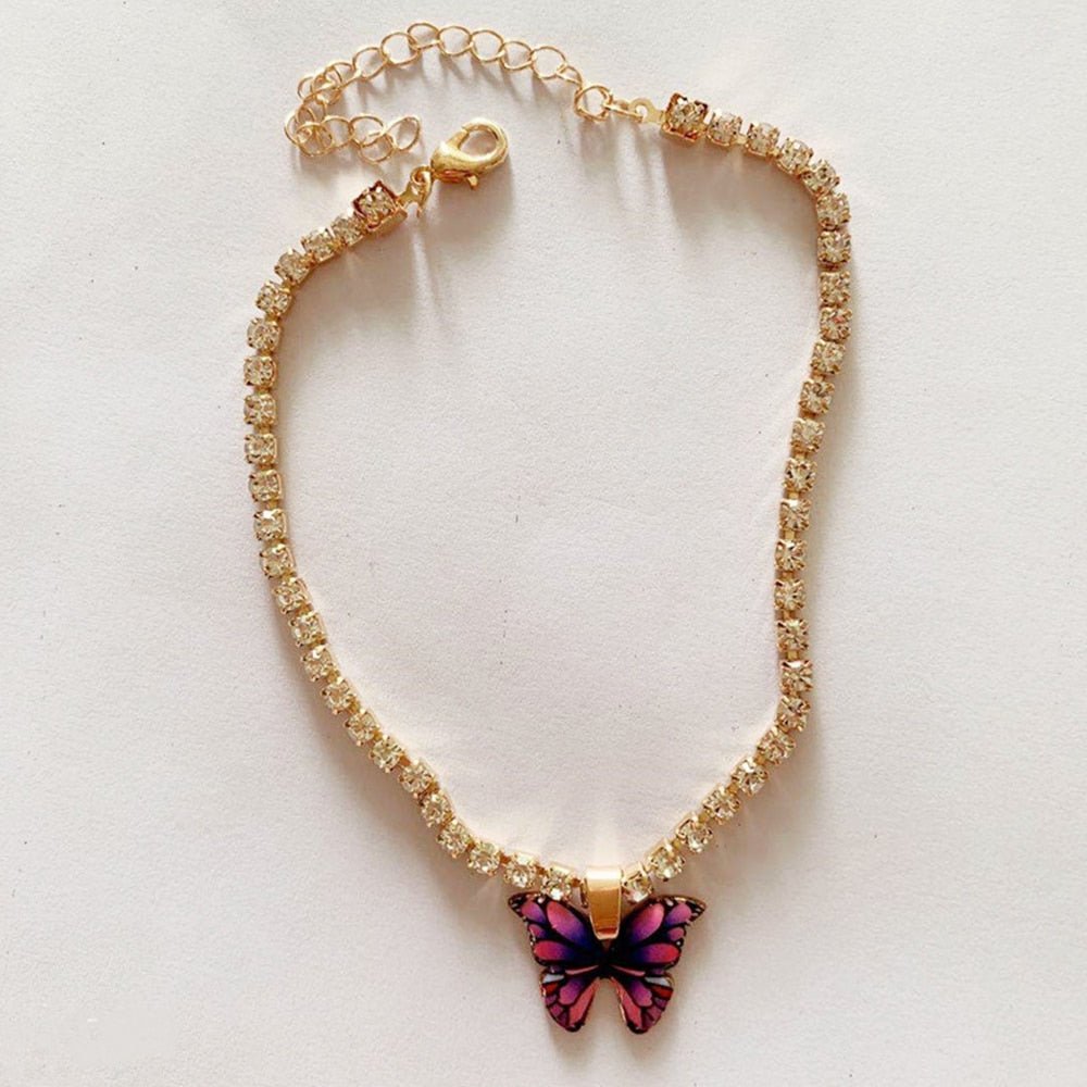 Skanto | Sommerfugl Rhinestone Anklet