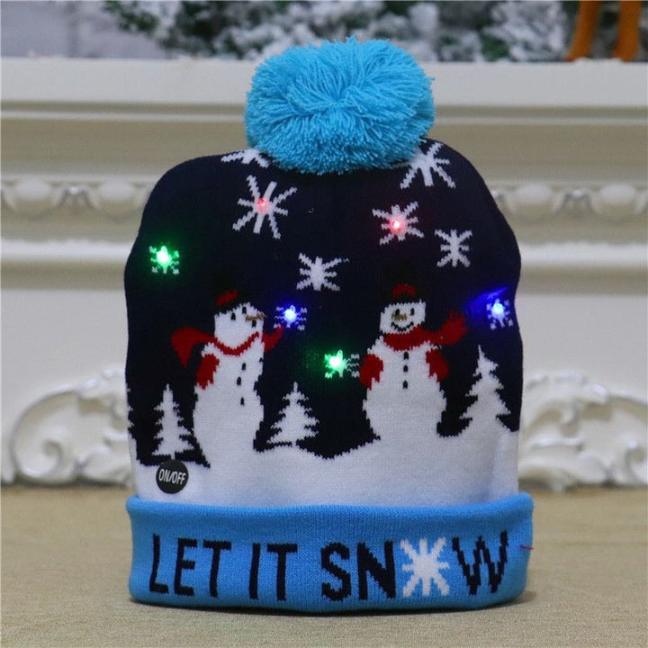 Skanto | 🎅LED Jule Strikkede Luer Lys opp Jule Beanie