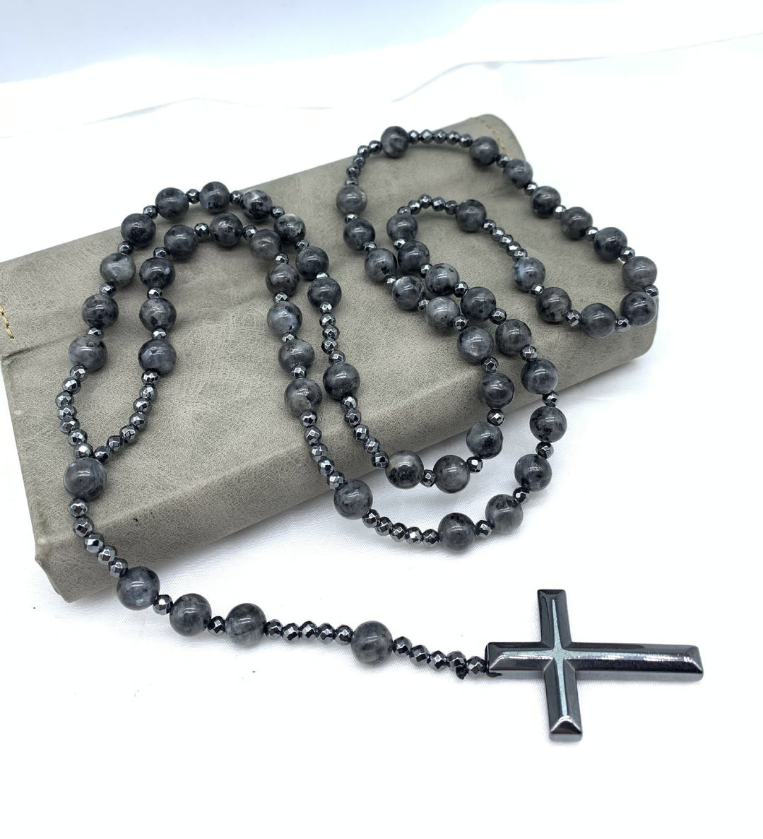 Skanto | Tiger Eye Og Lapis Lazuli Kors Rosary Halskjede For Menn - Orion