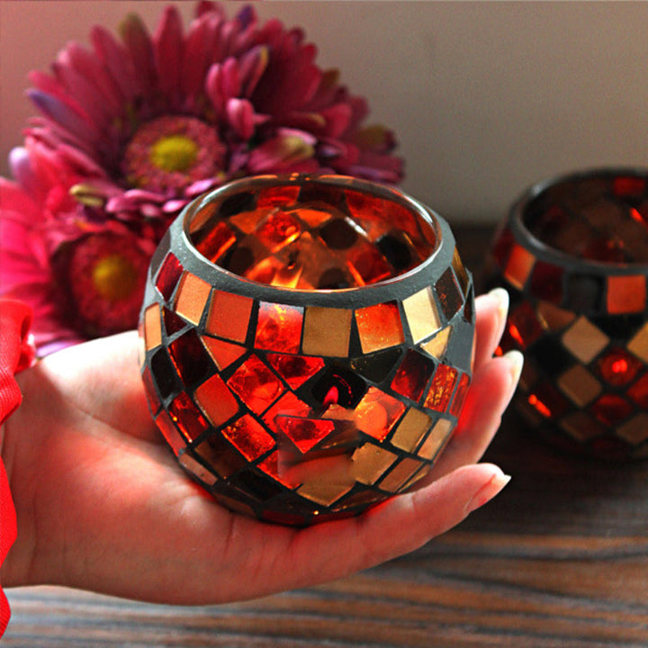 Skanto | Europeisk Retro Glass Mosaic Tealight Holder