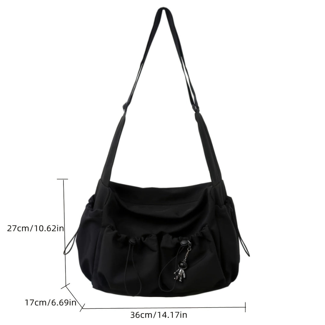 UrbanLiner Nylon Budveske – Svart Skulderbag med Glidelås for Daglig Bruk | Skanto