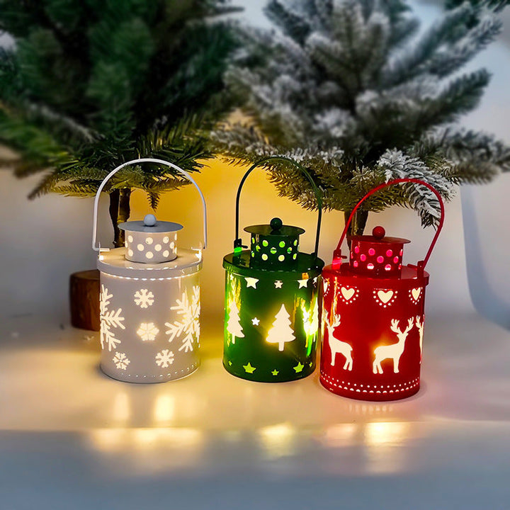 Skanto | Elektronisk Julelys med Blafrende LED Lys – Dekorativ Jern Lysestake for Innendørs