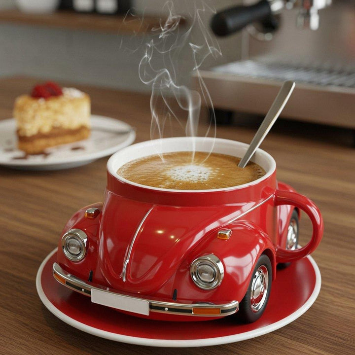 RetroAuto Keramisk Kaffegruppe – Unik 3D Design for Kaffe & Te | Skanto