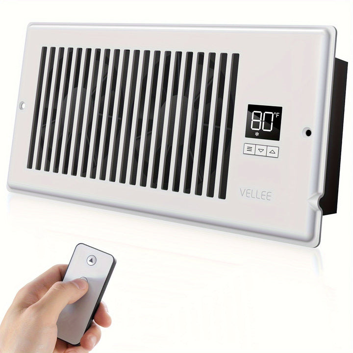 4" x 10" Smart Register Booster Fan – HVAC Byggevare med Fjernkontroll, Termostatkontroll – Stille Drift for Effektiv Oppvarming og Kjøling | Skanto
