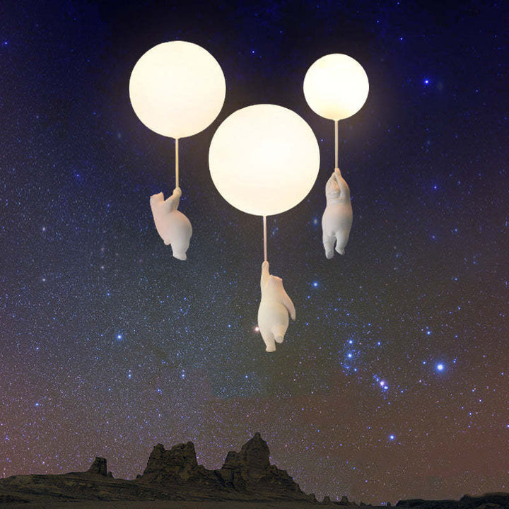 SkyDream Kids Taklampe med Bjørn og Ballong - Lekent Design og Energisparende LED-belysning | Skanto