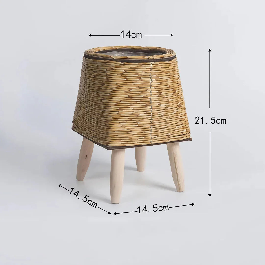 Skanto | Vintage Imitasjon Rattan Blomsterstander med Treben