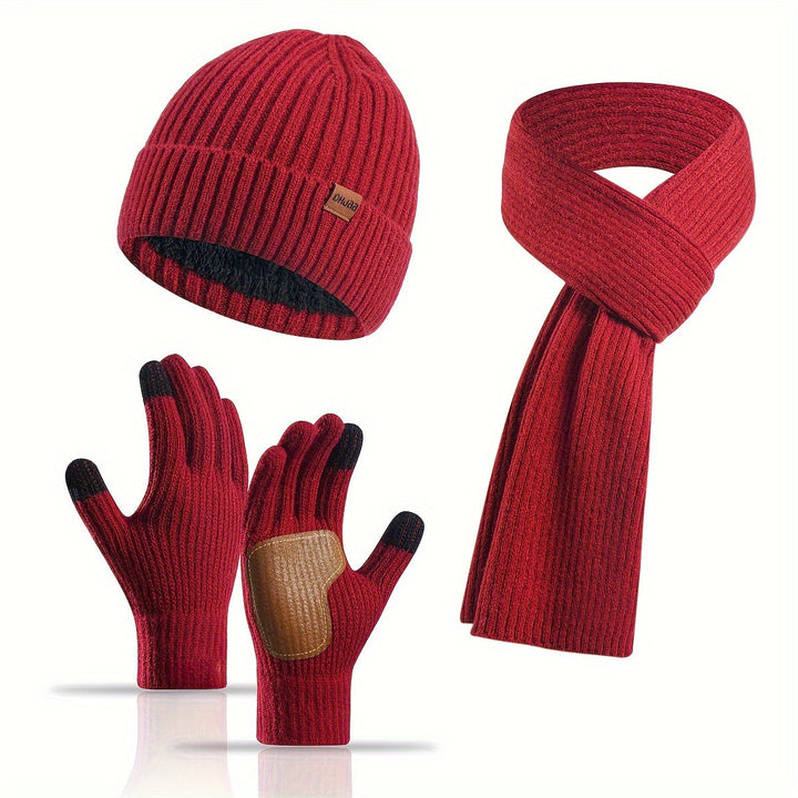 Skanto | Vinter Komfort Sett – Strikket Lue, skjerf og hansker for Unisex