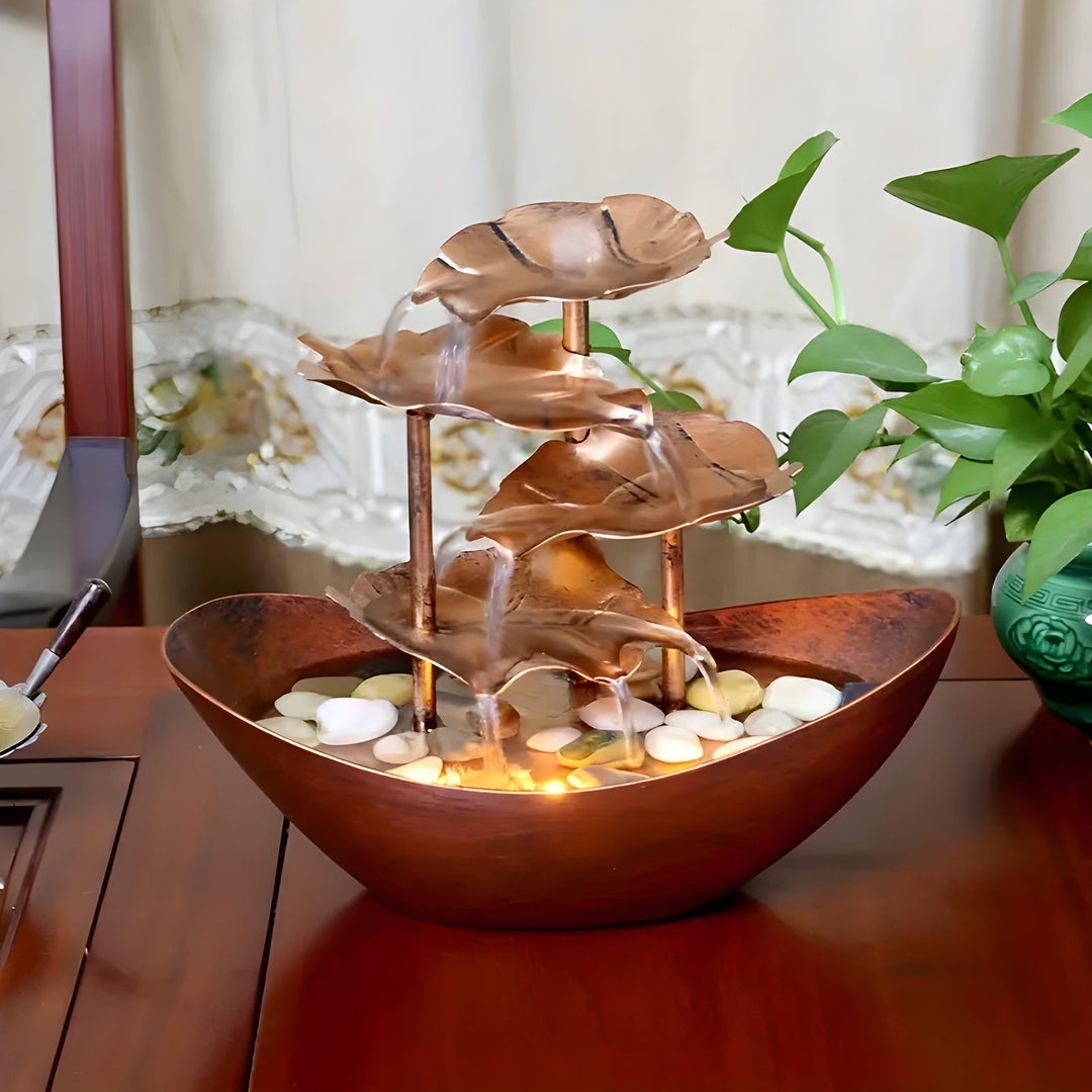 LED dekorativ blad-inspirert fontene Skanto
