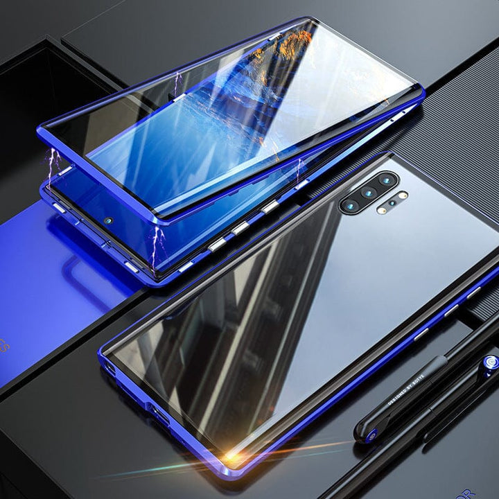 Skanto | Magnetisk herdet glass dobbeltstående telefonveske for Samsung