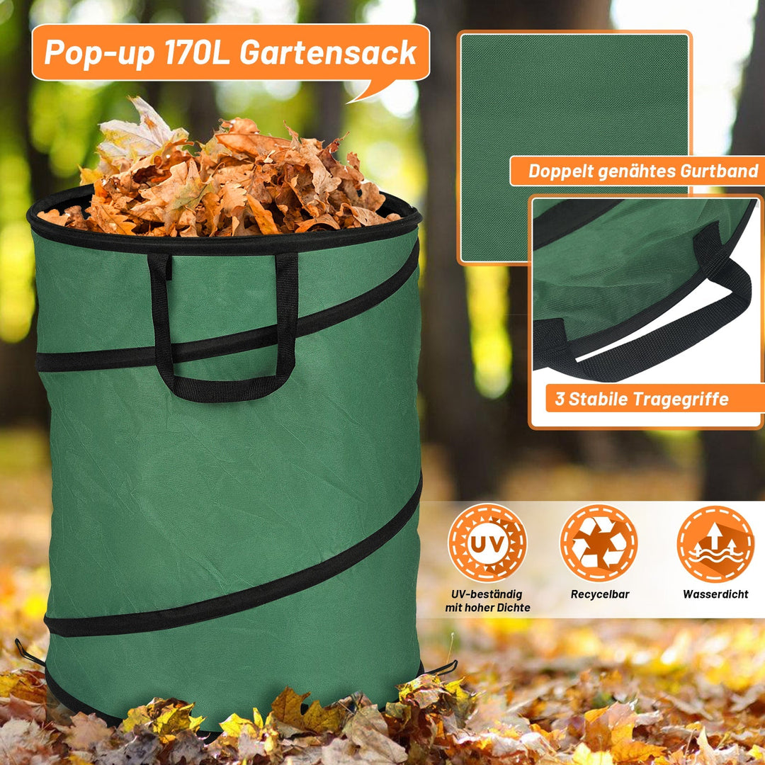 Gartensack Pop Up Hageavfallssekk 170L med Håndtak | Skanto