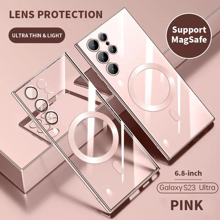 Skanto | Transparent luksusbelegg magnetisk deksel for Samsung
