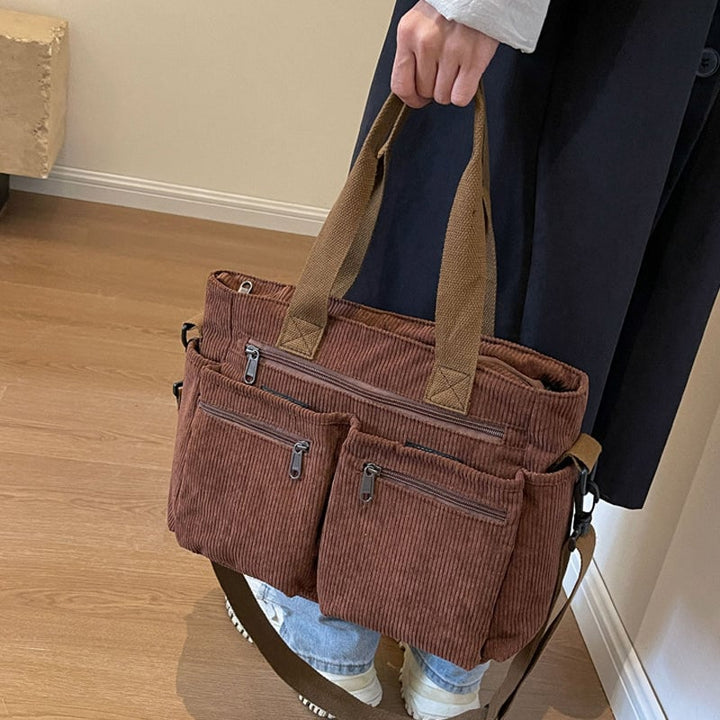 Skanto | Ensfarget Cordfløyels Tote Bag