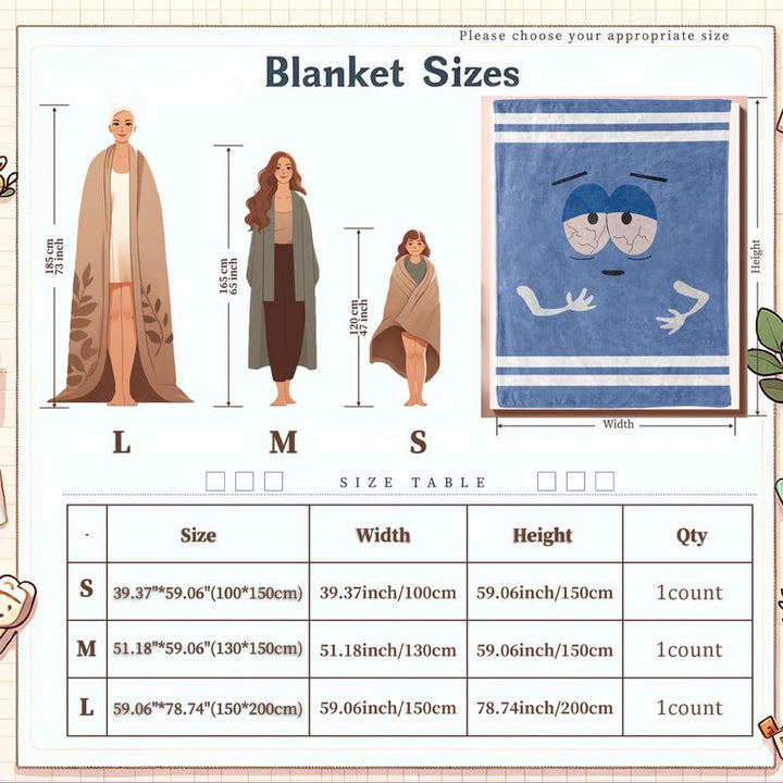 Skanto | Ultra-myke tegneserie design flanellteppe