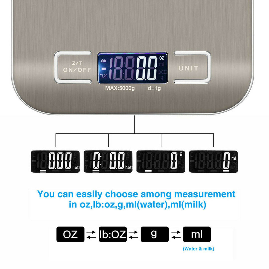 Digital kjøkkenvekt: 5KG/11lb kapasitet. | Skanto