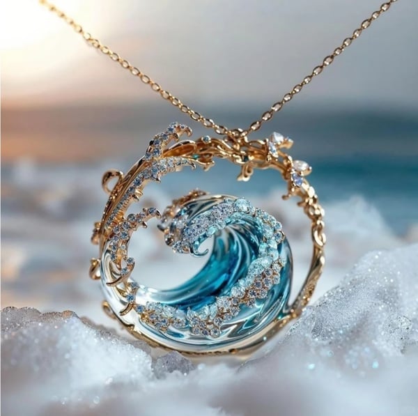 OceanSpirit Necklace - Elegant maritim halskjede i gull/sølv Skanto