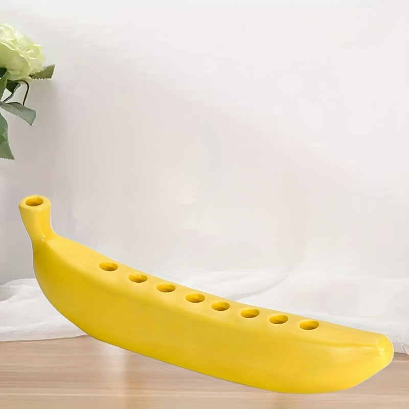 Skanto | Innovativ Keramisk Banan Dekorativ Lysestake - Morsom Lysestake for Hanukkah, Unik Banan Tema Lysestake for Enthusiaster, Fester, Hjemmelysing, Også Egnet for jul, Valentinsdag, Påske, Thanksgiving, Hanukkah Festival Gaver