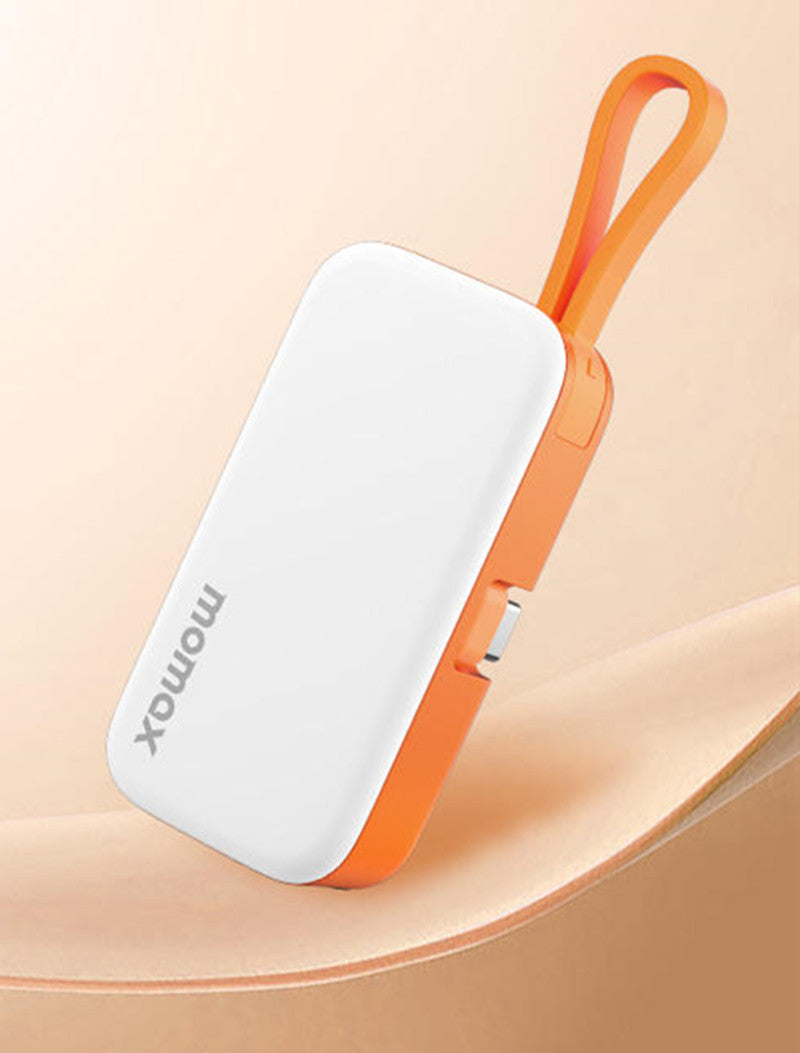 Skanto | 5000mAh Mini Kapsel Bærbar Strømbank Med Innebygd Hurtiglader Kabel