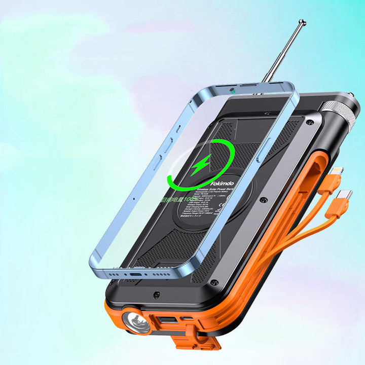 Skanto | 20000mAh Solcelle Power Bank Med Innebygd Kabel