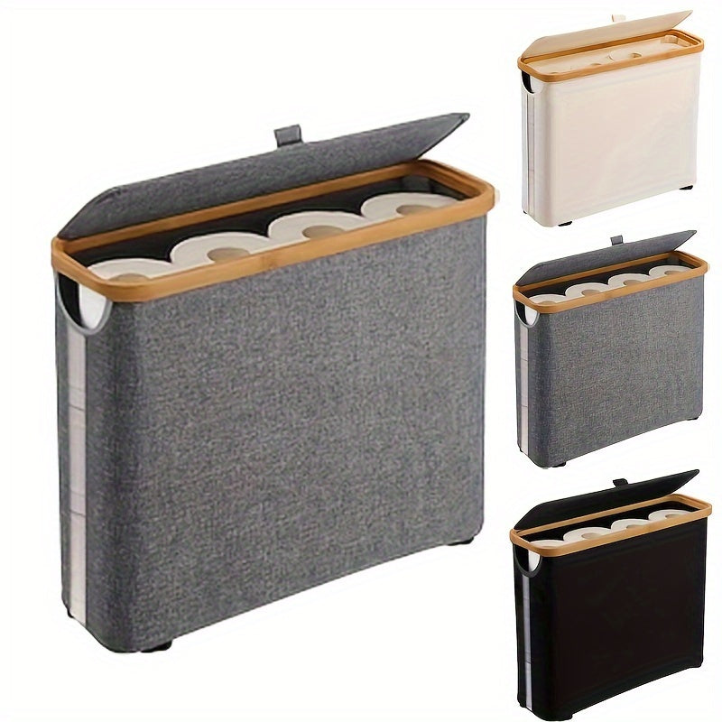 Norvo | 12 rullers kapasitet bambus toalettpapirholder - Romslig, pustende og lett badeorganisator