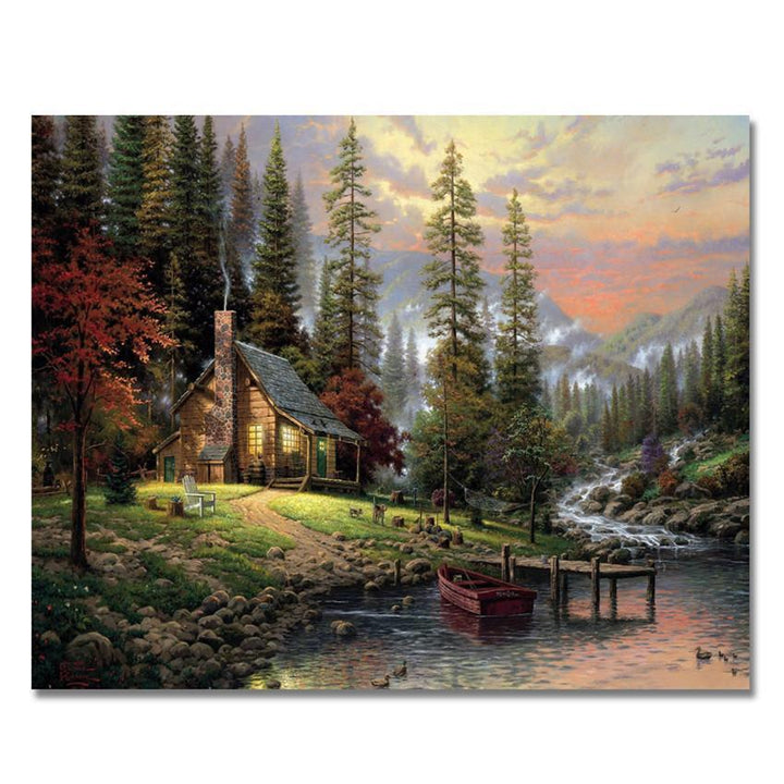 The Cabin By the Lake - Van-Go Mal-For-Nummer Sett | Skanto