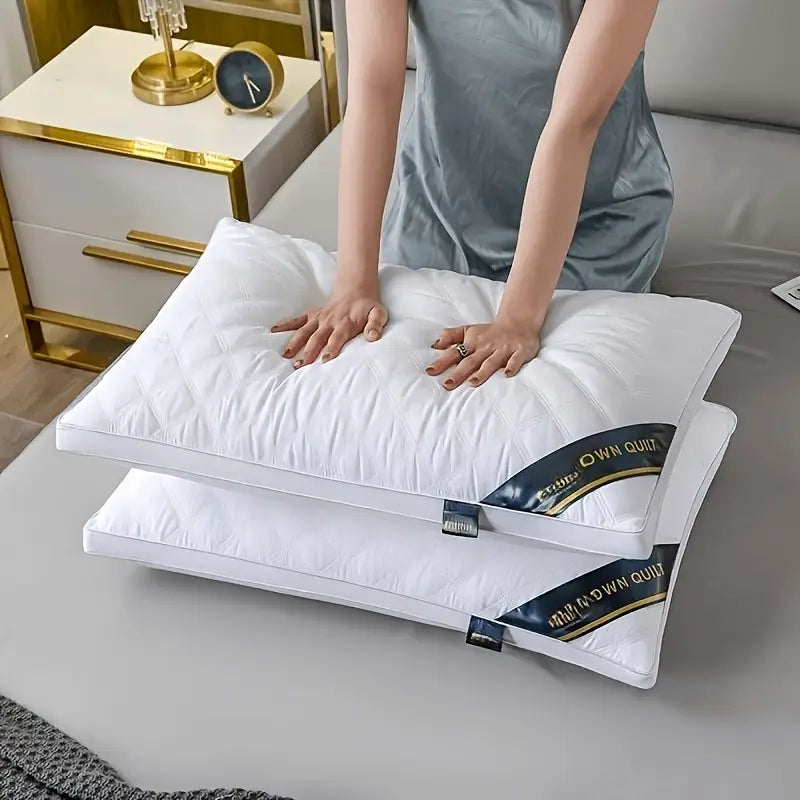 Skanto | DreamRest - Sett med 2 Hypoallergeniske 3D Puter - Myk Nakke Støtte & Hotell Kvalitet Søvn