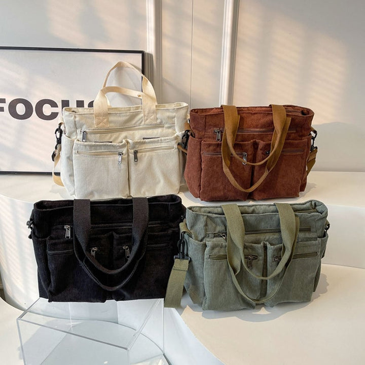 Skanto | Ensfarget Cordfløyels Tote Bag