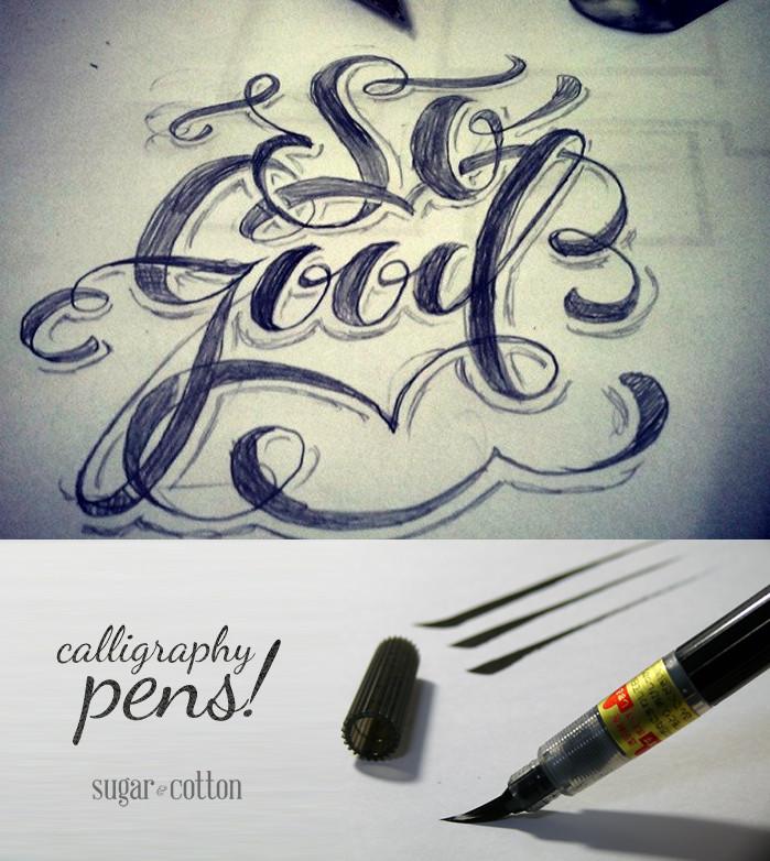 Kalligrafi Pensel Pens - 3 Stykker | Skanto