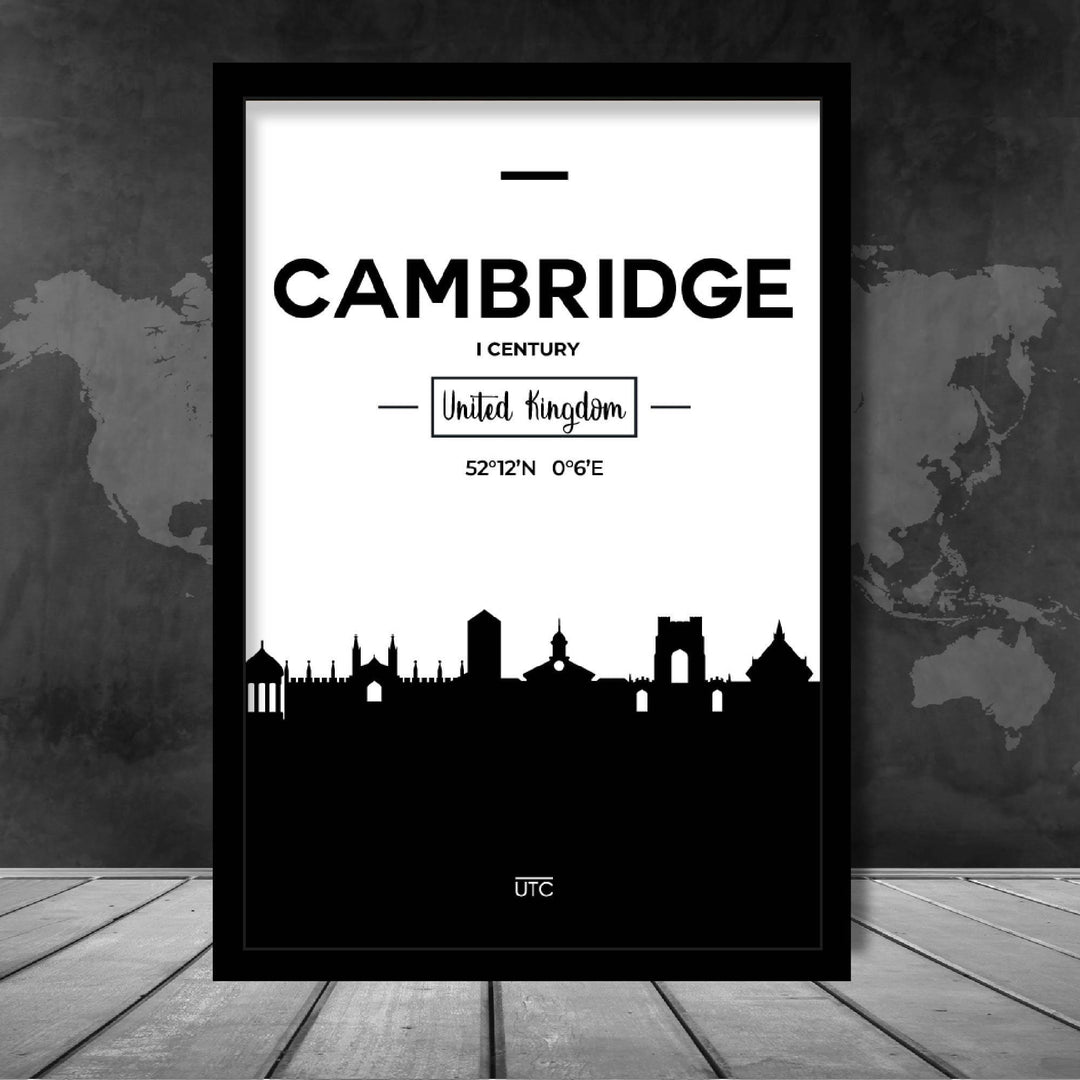 Cambridge bysilhuett bybildetrykk