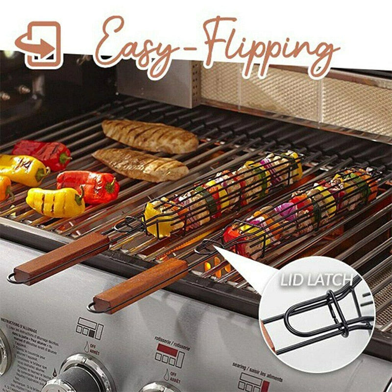 Camping Grillkurv BBQ Grilling Kurv Utendørs Bærbar Nonstick Grill | Skanto