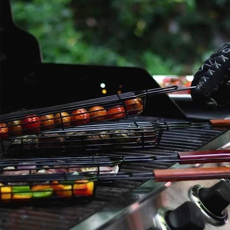 Camping Grillkurv BBQ Grilling Kurv Utendørs Bærbar Nonstick Grill | Skanto