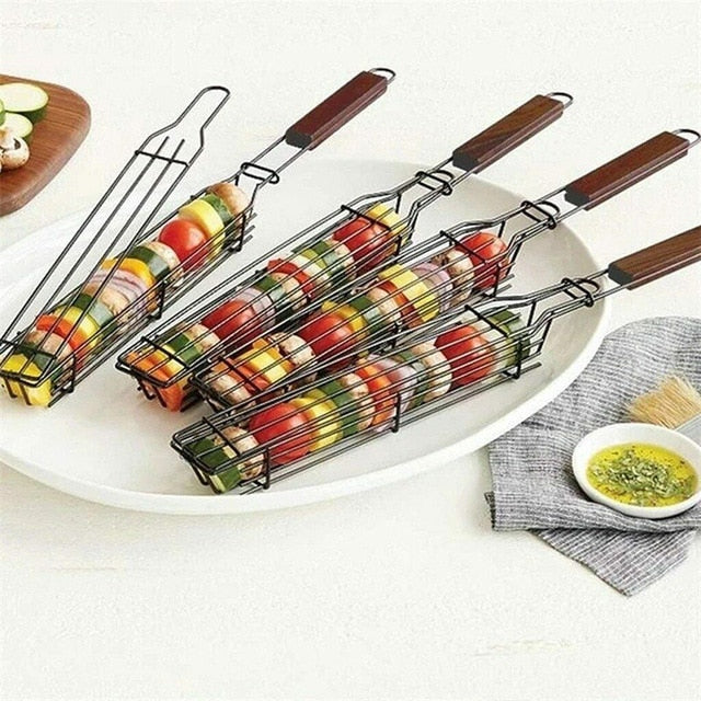 Camping Grillkurv BBQ Grilling Kurv Utendørs Bærbar Nonstick Grill | Skanto