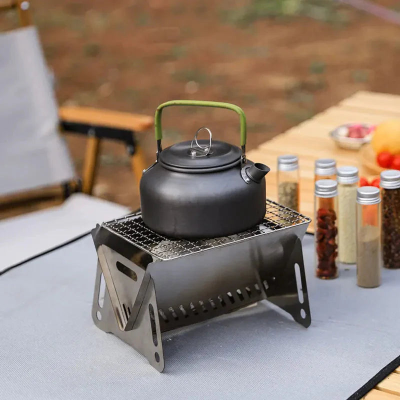 Campinggrill Stekeovn Bærbar Sammenleggbar Rustfritt Stål Piknik BBQ Stativ | Skanto