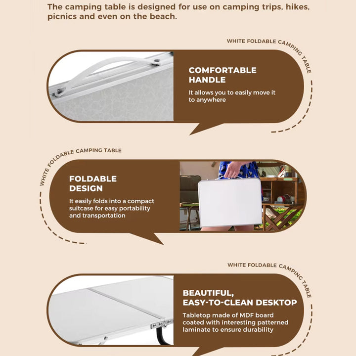 Sammenleggbar lett campingbord laget av aluminium | Skanto