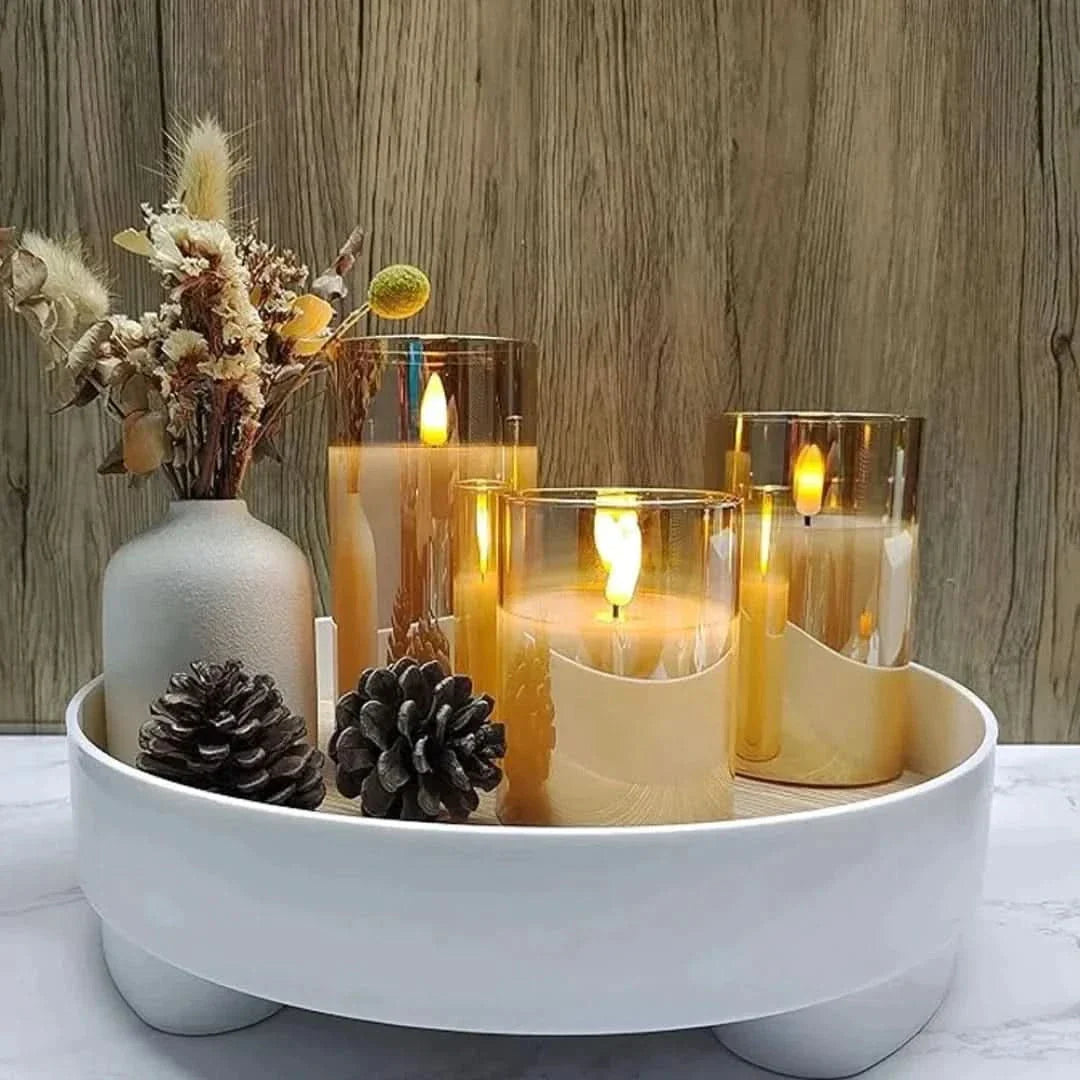 Skanto | Flameless LED Lysestake Sett med Fjernkontroll