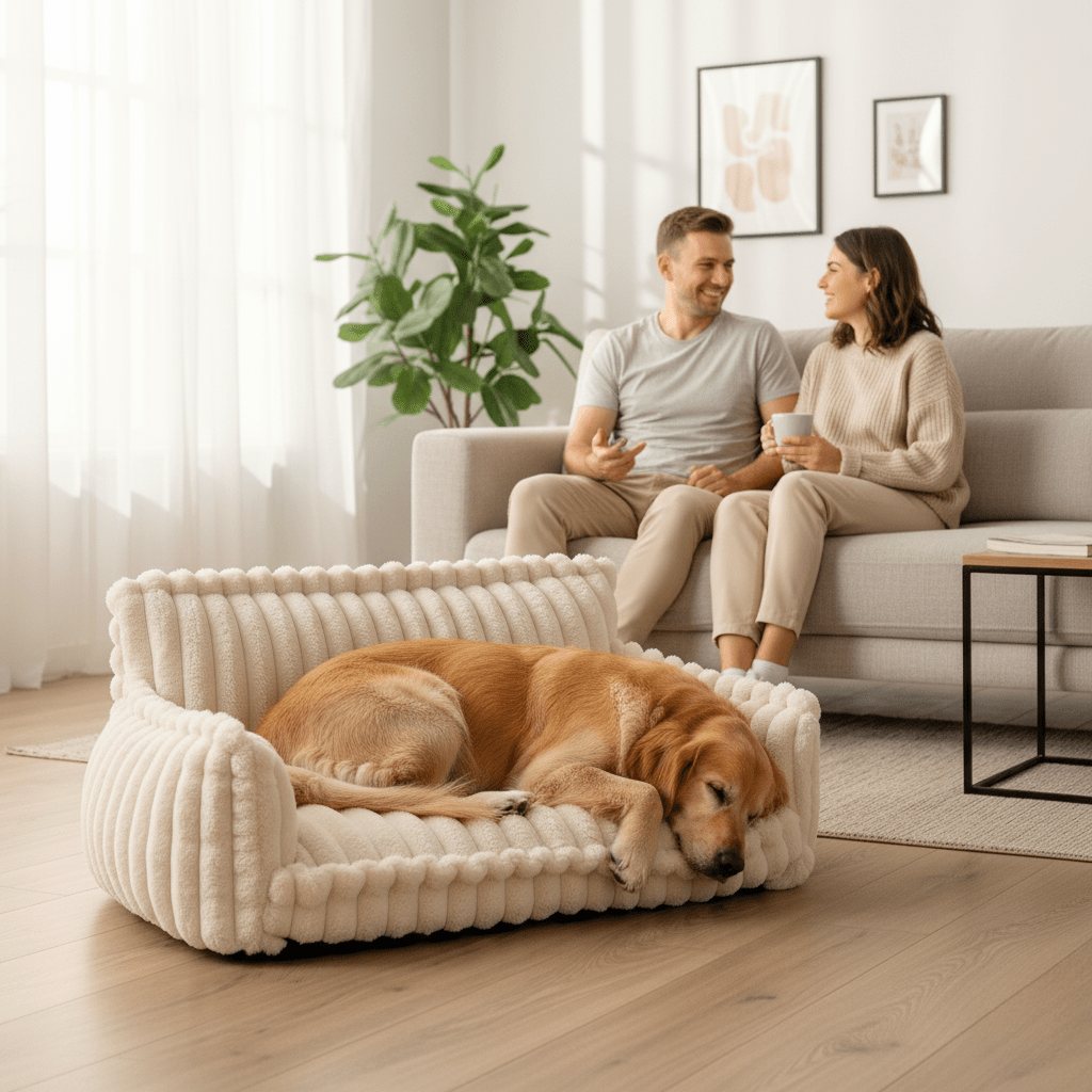 Skanto | CANILUX – Ortopedisk Hundeseng med Hevet Hodepute & Myk Pute