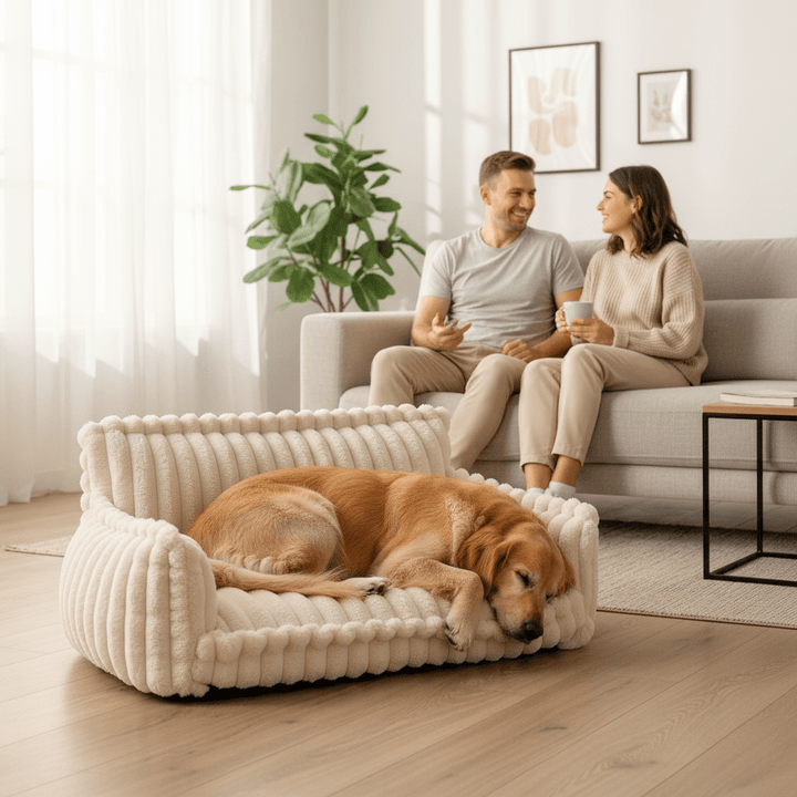 Skanto | CANILUX – Ortopedisk Hundeseng med Hevet Hodepute & Myk Pute