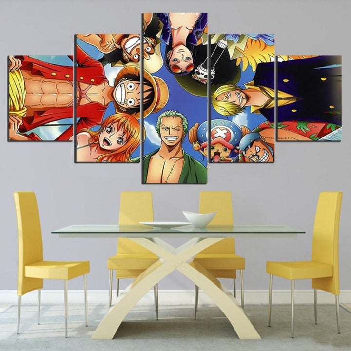 5 stk "Animation Luffy Straw Hat Pirates" - Veggkunst Modulare Bilder Plakat | Skanto